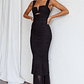 Nadia Ruched Fishtail Maxi Dress Black - thumbnail 6