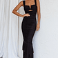 Nadia Ruched Fishtail Maxi Dress Black - thumbnail 8