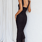 Nadia Ruched Fishtail Maxi Dress Black - thumbnail 9
