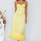Buona Sera Hem Decoration Midi Dress Lemon - thumbnail 3