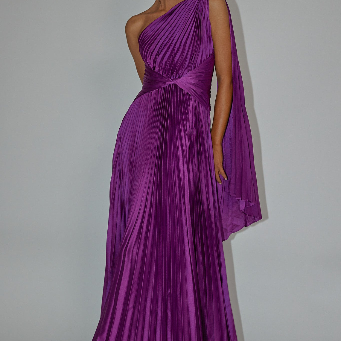 Laxmi Accordion Pleat Maxi Dress Purple 1