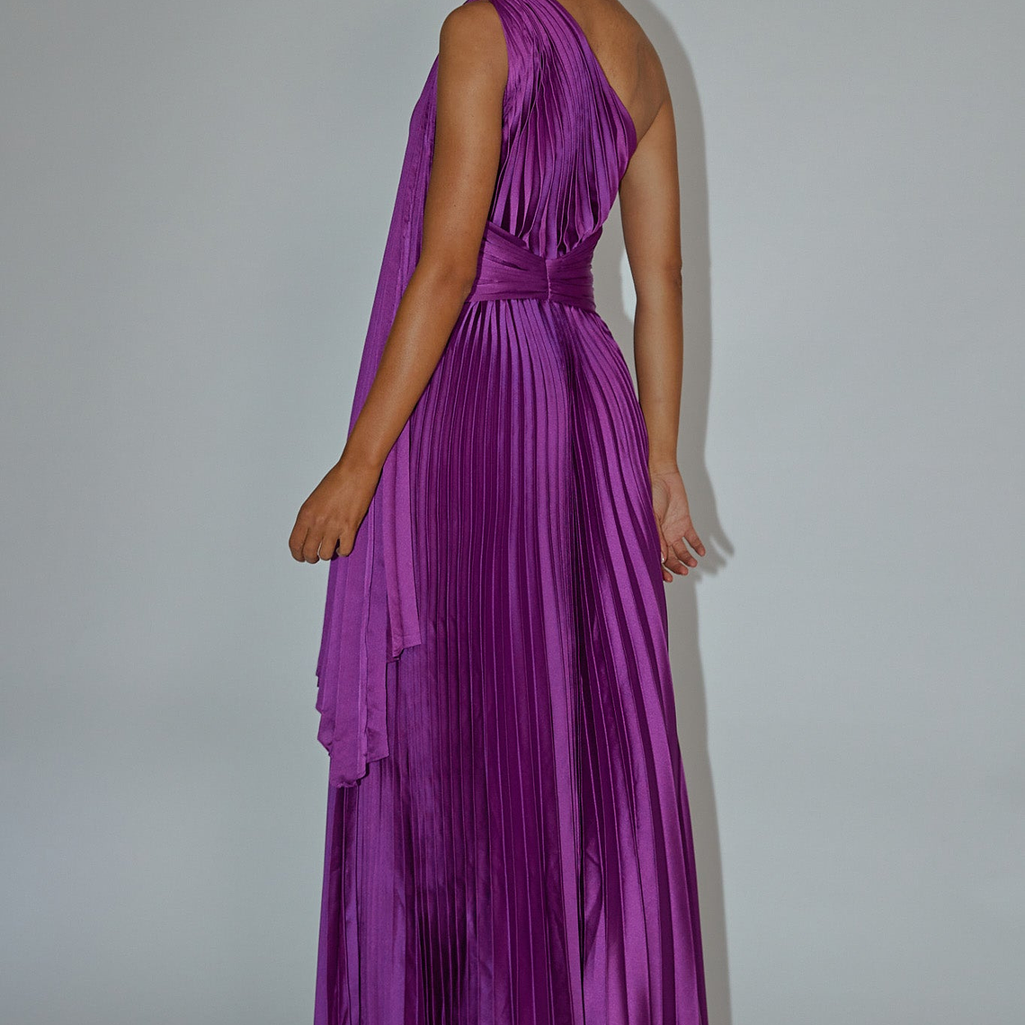 Laxmi Accordion Pleat Maxi Dress Purple 2