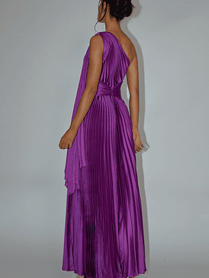 Laxmi Accordion Pleat Maxi Dress Purple