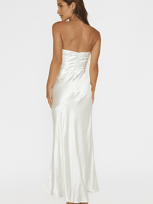 Blaise Asymmetric Neckline Maxi Dress Pearl