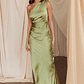 Kamillia One-Shoulder Split Maxi Dress Olive - thumbnail 5