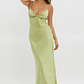Alora Tie-Up Back Maxi Dress Olive - thumbnail 1