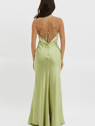 Alora Tie-Up Back Maxi Dress Olive