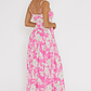 Amanie Ruched Waist Maxi Dress Pink - thumbnail 2
