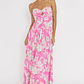 Amanie Ruched Waist Maxi Dress Pink - thumbnail 3