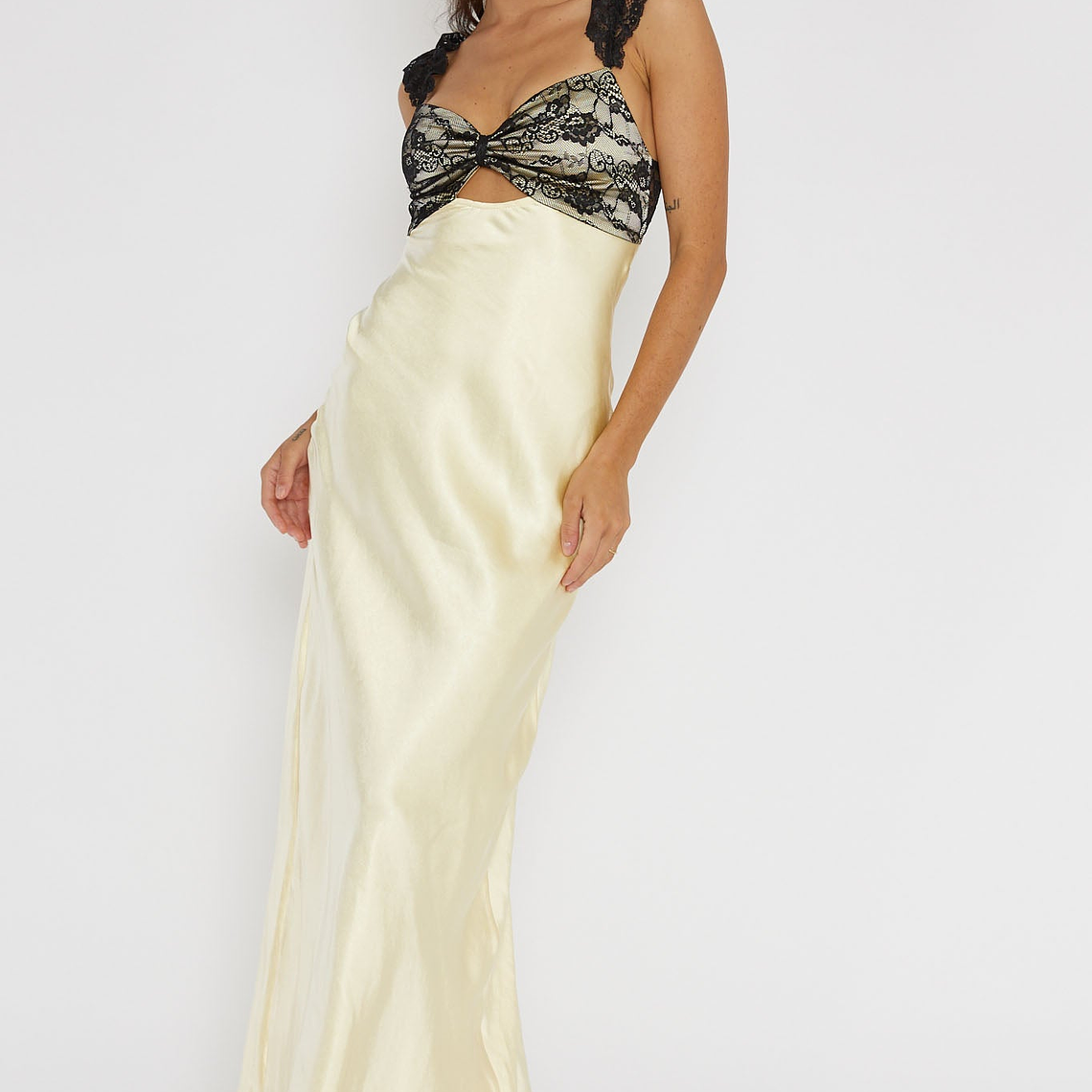 Claribel Lace Bust Maxi Dress Lemon 5