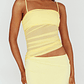 Lorely Ruched Bodice Midi Dress Yellow - thumbnail 4