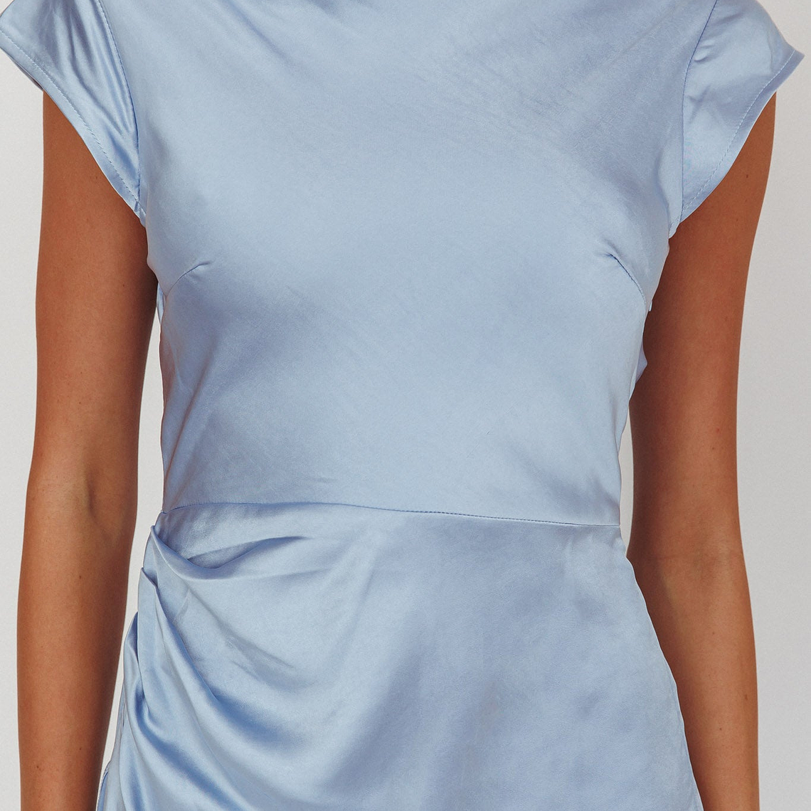 Grecian Cap Sleeve Cowl Back Dress Midnight 4