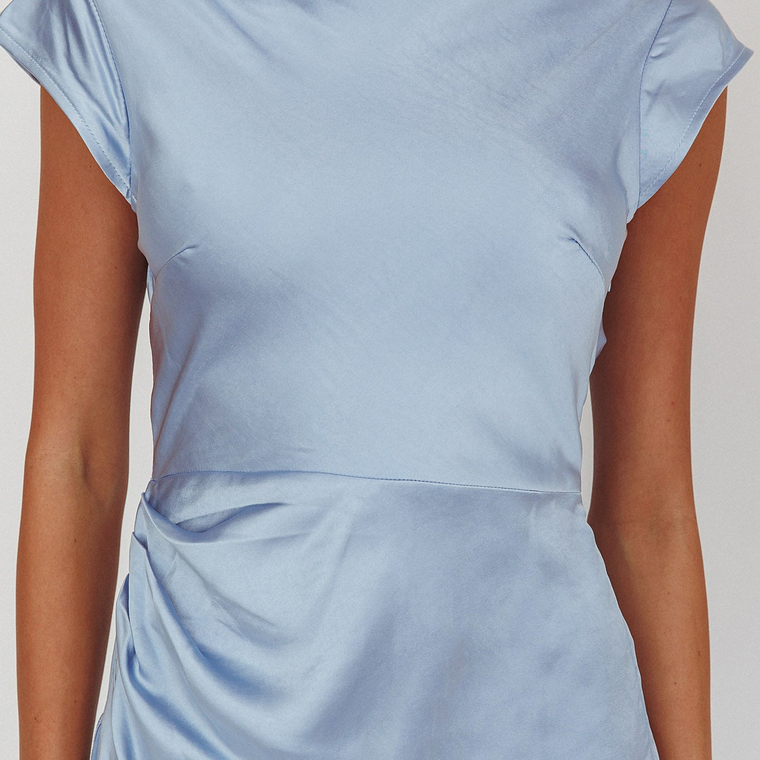 Grecian Cap Sleeve Cowl Back Dress Midnight 4