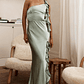 Jayda One Shoulder Ruffle Trim Maxi Dress Sage - thumbnail 1