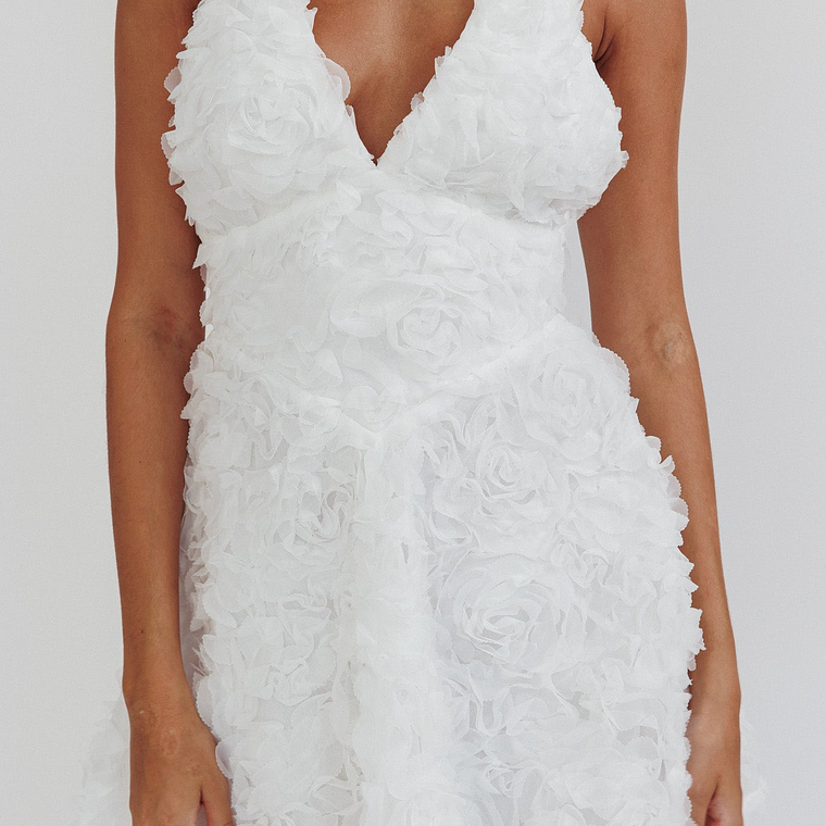 Lavalle Criss-Cross Embellished Mini Dress White 4