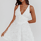 Lavalle Criss-Cross Embellished Mini Dress White - thumbnail 5