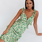 Second Chances Ruffle Trim Maxi Dress Flowers Green - thumbnail 1