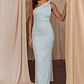 Lingering Love One-Shoulder Twist Midi Dress Baby Blue - thumbnail 1