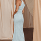 Lingering Love One-Shoulder Twist Midi Dress Baby Blue - thumbnail 2