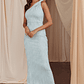 Lingering Love One-Shoulder Twist Midi Dress Baby Blue - thumbnail 3