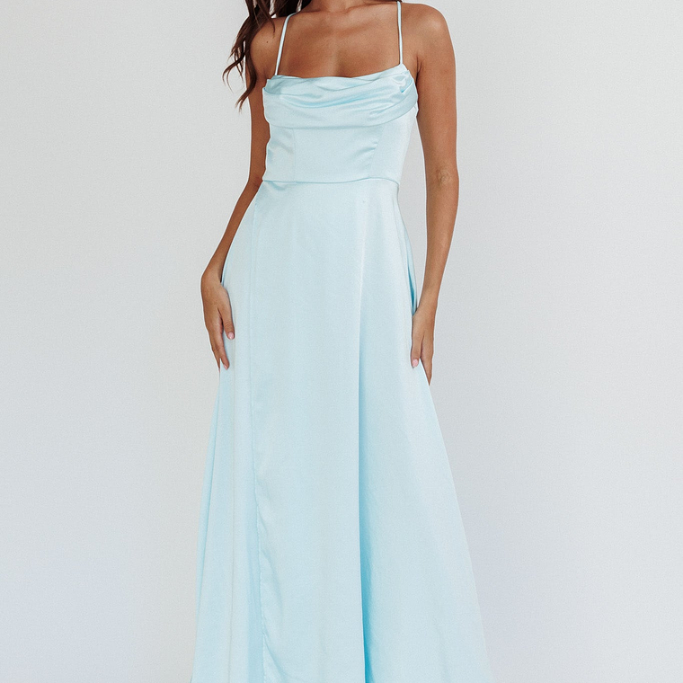 Inner Light Gathered Bust Split Maxi Dress Mint 5