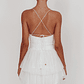 Nightingale Ruched Mesh Mini Dress White - thumbnail 4
