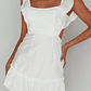 Porcia Tied Back Frill Dress White - thumbnail 3