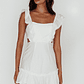 Porcia Tied Back Frill Dress White - thumbnail 4
