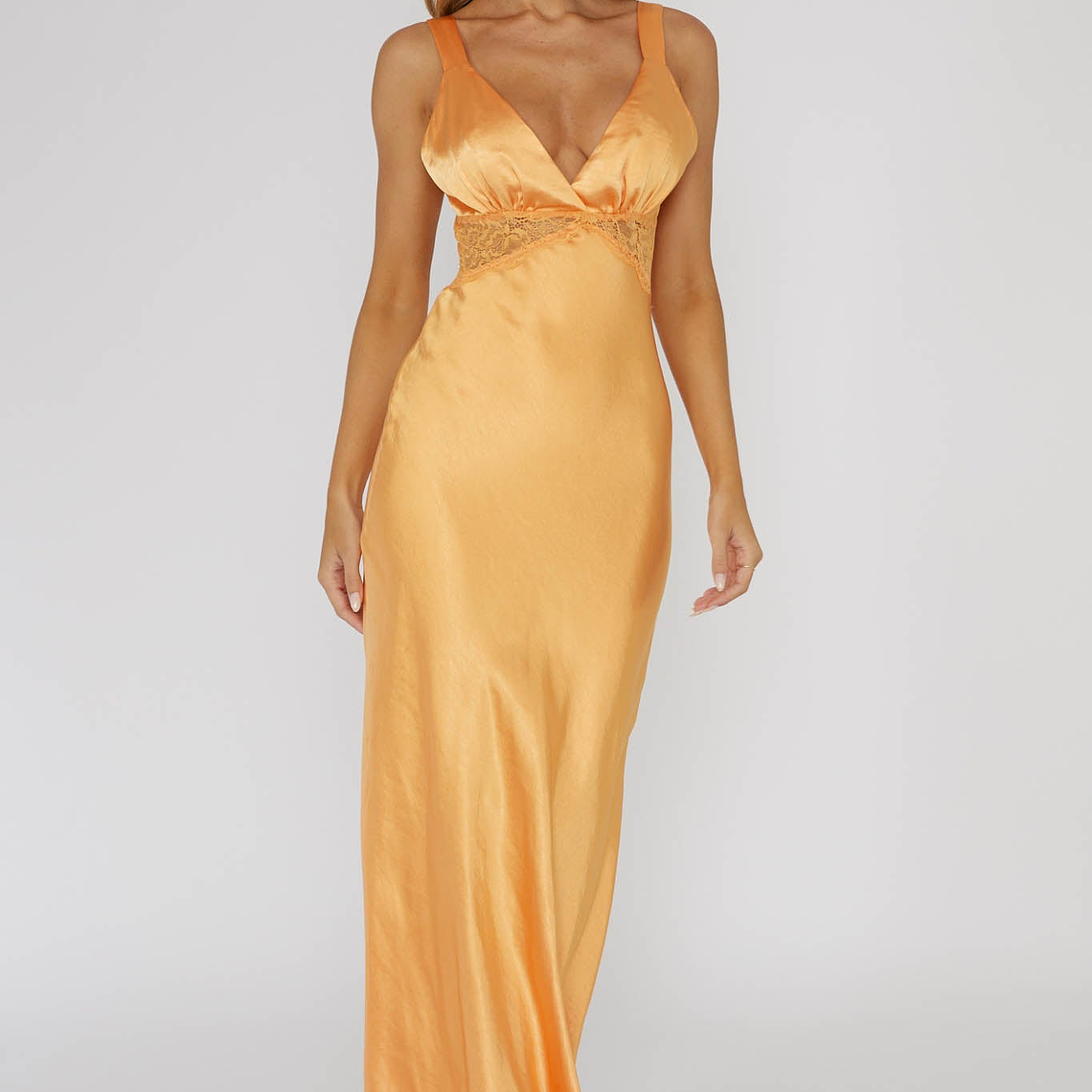 One Heart Lace Insert Maxi Dress Mango 2