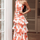 Kenny One Shoulder Tiered Maxi Dress Orange - thumbnail 3