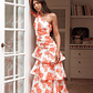 Kenny One Shoulder Tiered Maxi Dress Orange - thumbnail 5