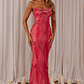 Teava Laced Waist Maxi Dress Abstract Pink - thumbnail 1
