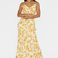 Silvana Frill Trim Midi Dress Floral Orange - thumbnail 5