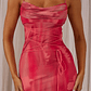 Teava Laced Waist Maxi Dress Abstract Pink - thumbnail 4
