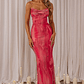 Teava Laced Waist Maxi Dress Abstract Pink - thumbnail 5