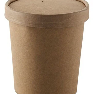Pote Kraft Pla Compostable 16 Oz Con Tapas 