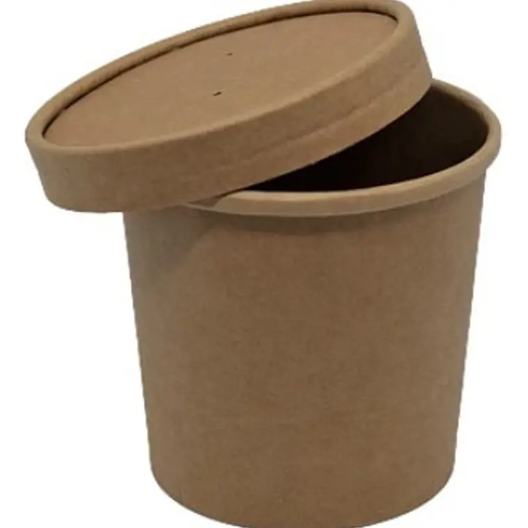 Pote Kraft Pla Compostable 12 Oz Con Tapas  1