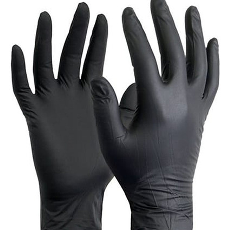 Guantes de Nitrilo Negros Resistentes Caja de 100 Unid  1