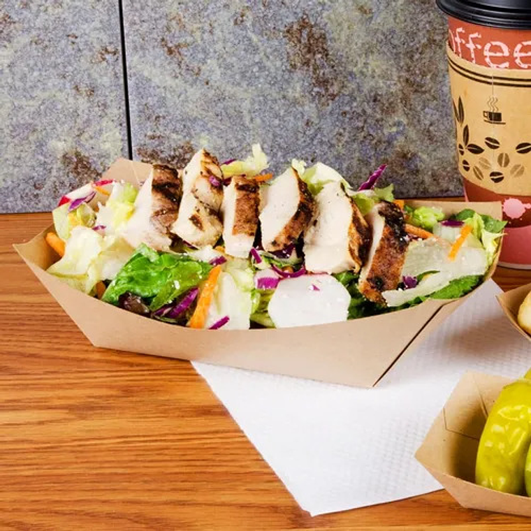 Bandeja Kraft Canoa Rectangular 32 Oz / 1000 Cc 4