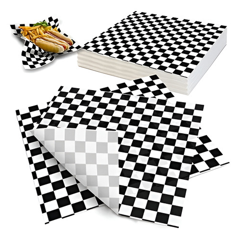 Papel Antigrasa Cuadriculado Blanco Negro 30cm x 30cm 1