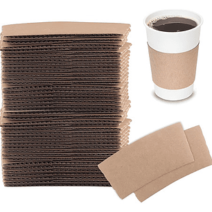 Manga Collarin Cubre Vaso Para Cafe 8-12-16 Oz Kraft