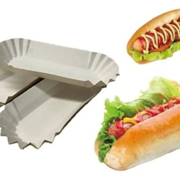 Canoas Porta Completo Bandeja Hot Dog Carton 100 Unid 3