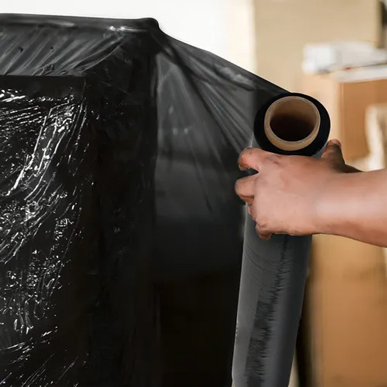 Strech Film Negro 500 Metros 2kg Largo Por Rollo Caja 6 Unds 3