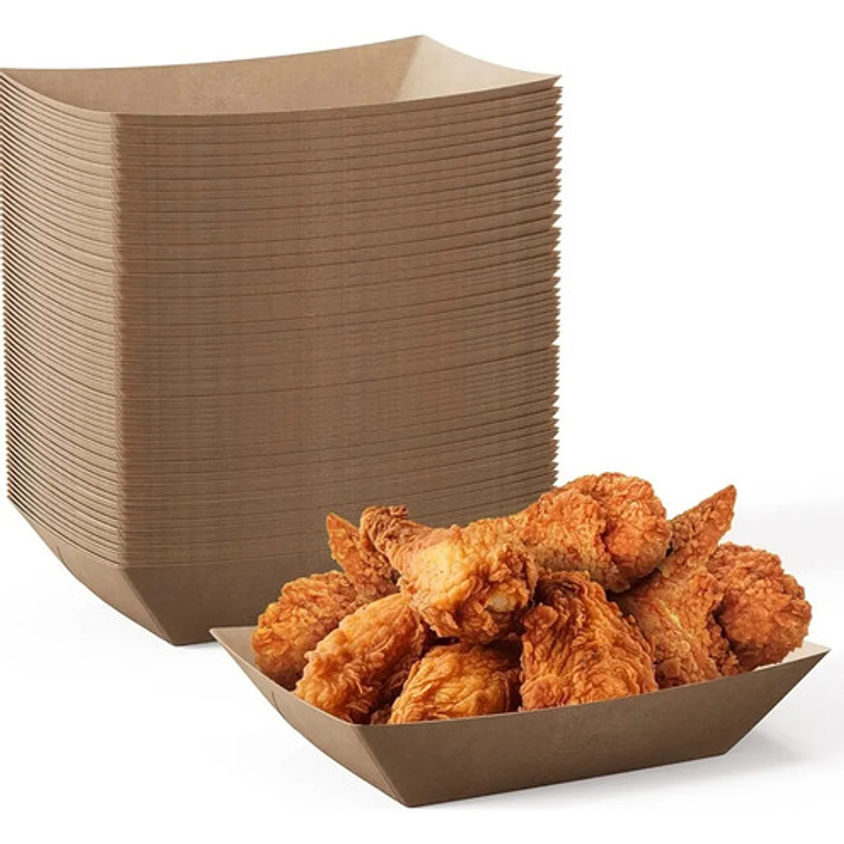 Bandeja Kraft Canoa Rectangular 4 Onzas 2