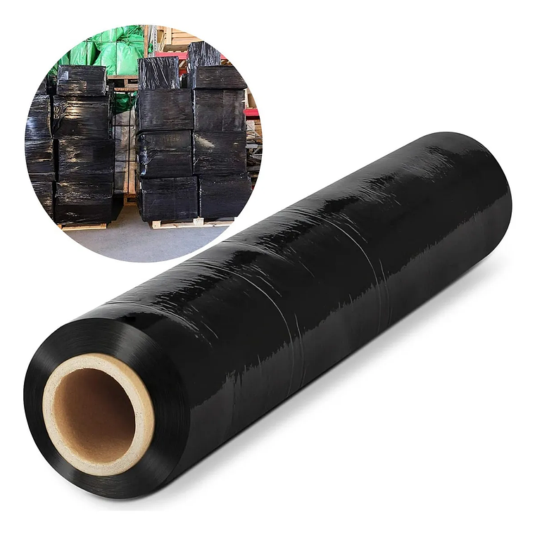 Strech Film Negro 500 Metros 2kg Largo Por Rollo Caja 6 Unds 2