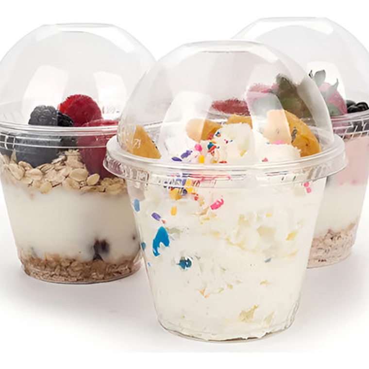 Vaso Plastico Pet 9 Oz Con Tapa Domo Sin Perforacion 1