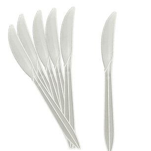 Cuchillos Blancos De Plasticos Desechables