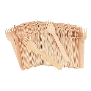 Tenedores De Madera Desechables Ecologicos