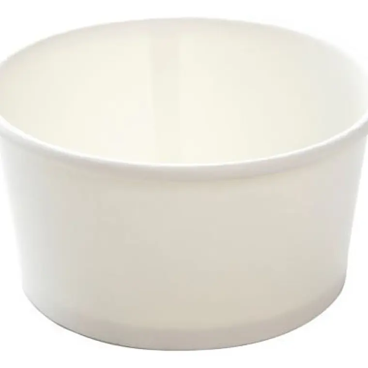 Pote Polipapel Blanco Vasos Para Helado 6 Oz / 180 Cc Con Tapa Plana 4