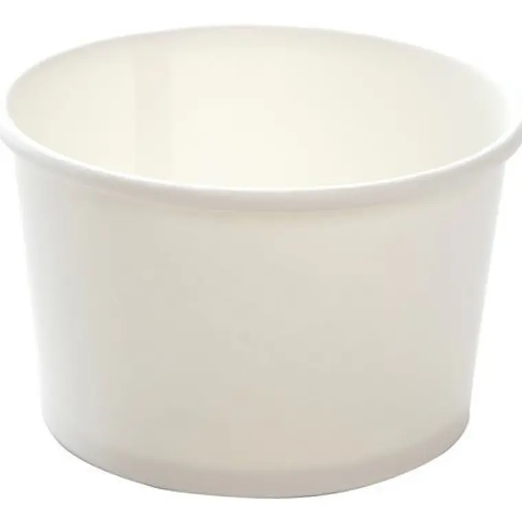 Pote Polipapel Blanco Vasos Para Helado 16 Oz / 500cc Con Tapa Plana 2